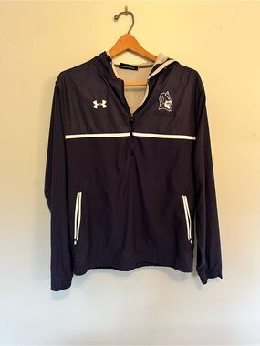 Under Armour Duke University Baseball Navy and White Hooded 1/4 zip jacket